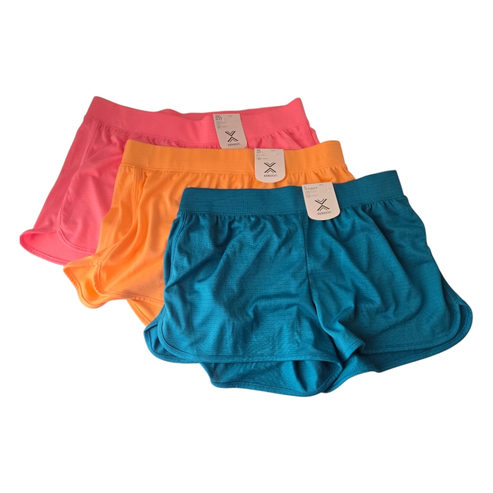 Bright Colorful Athleisure Shorts for Women by Xersion. Quick Dry, Breathable.